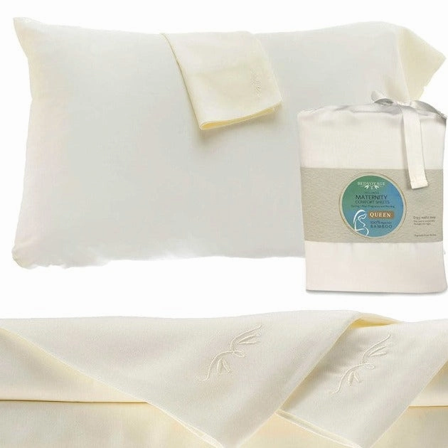 100% Bamboo Maternity Sheet Set, Queen - Ivory