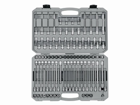 110-Piece 3/8 Inch Drive Hex. Torx. TR Torx. Phillips. Slotted. Square. Triple Square Bit Socket Set