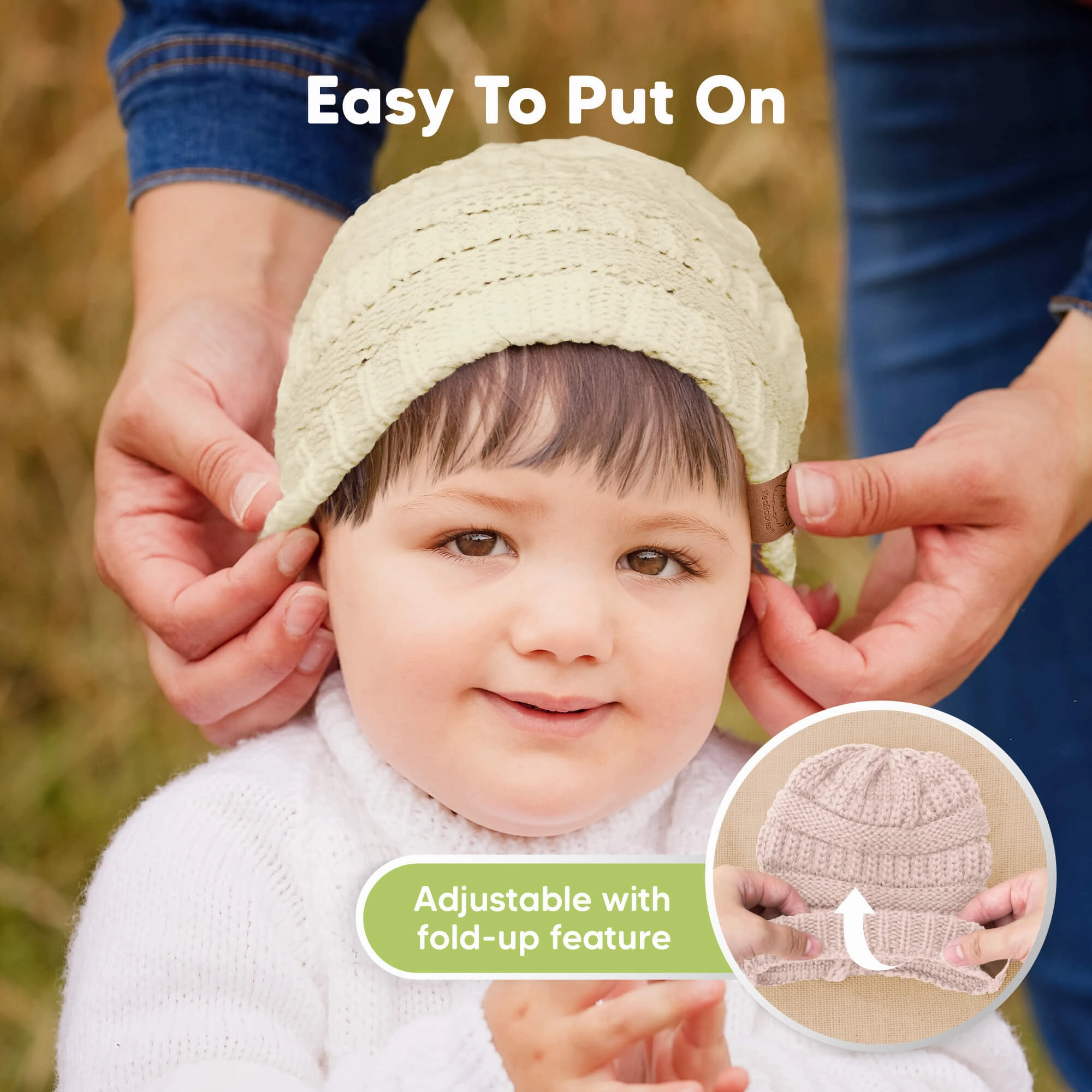 3-Pack Warmzy Baby Beanies (Tea Rose, M)