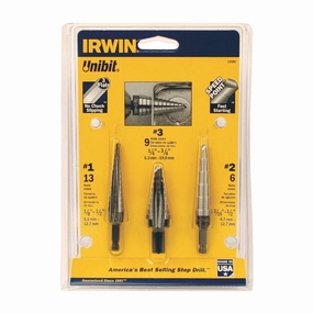 3PC Unibit STEP DRILL BIT SET