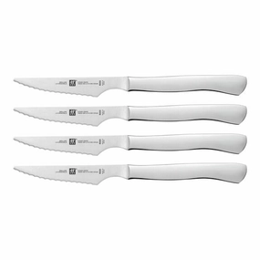4-Piece Stainless Steel Serrated Steak Knife Set