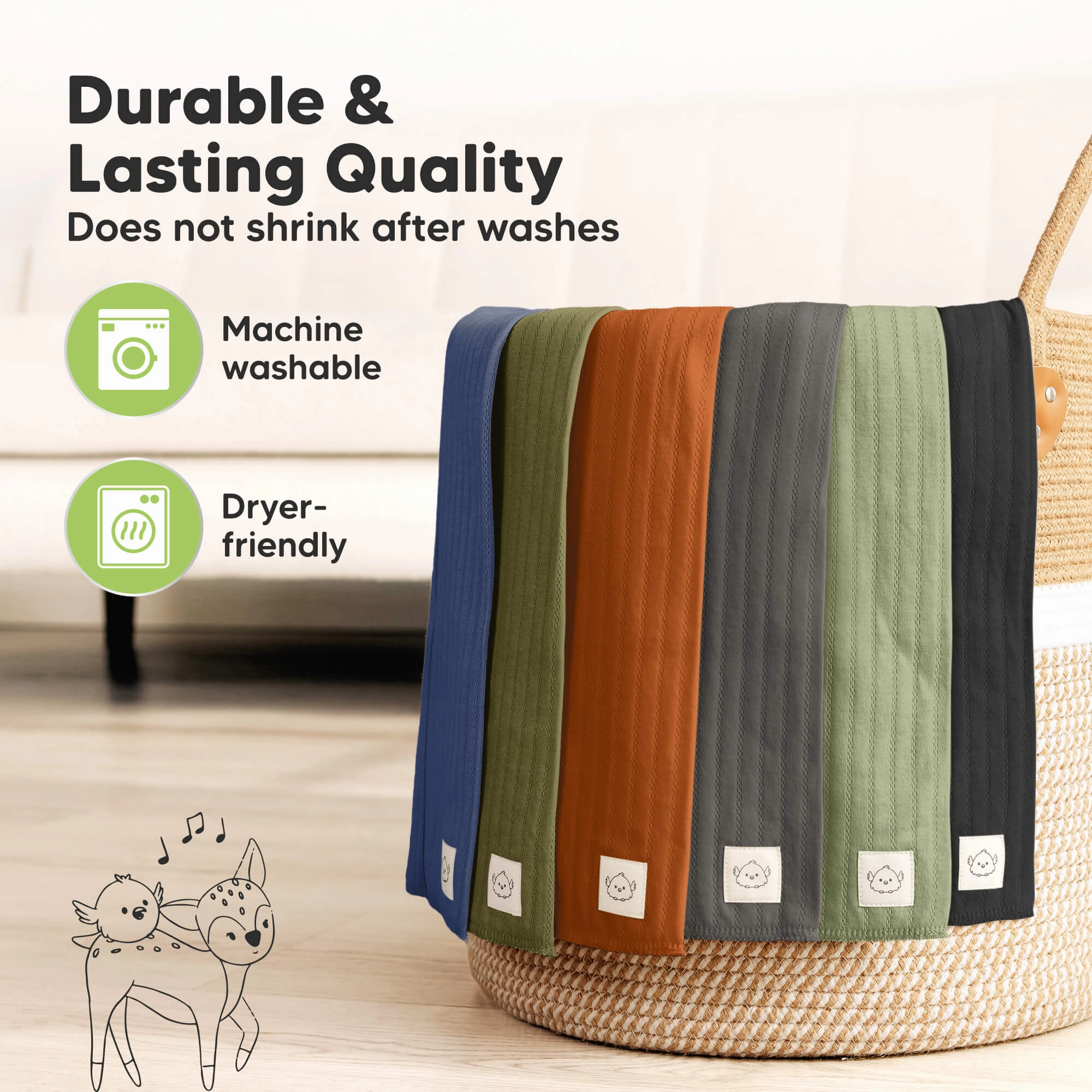 6-Pack Shea (Stria) Burp Cloths (Basic)