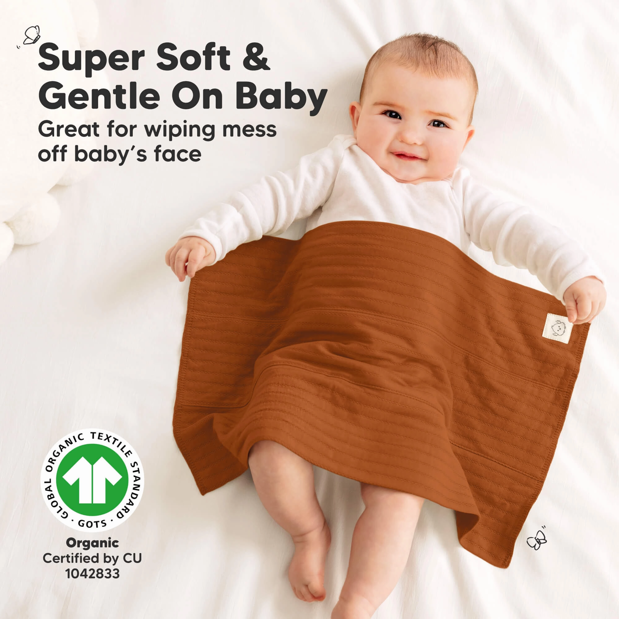 6-Pack Shea (Stria) Burp Cloths (Basic)