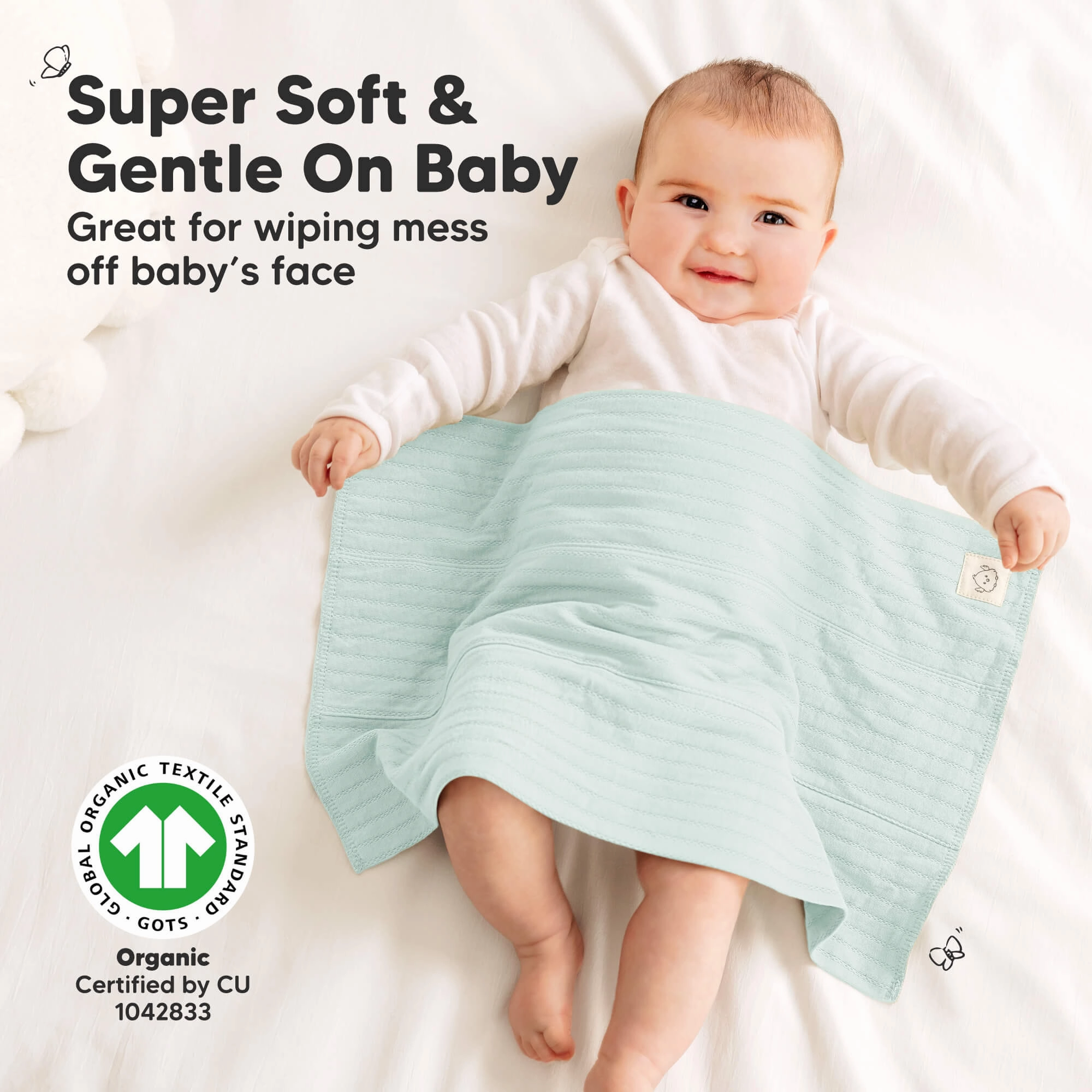 6-Pack Shea (Stria) Burp Cloths (Daybreak)
