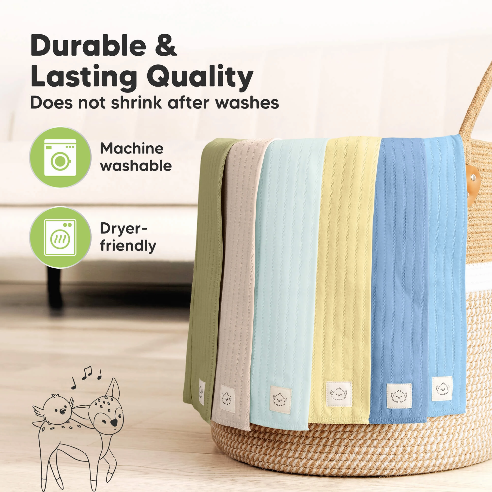 6-Pack Shea (Stria) Burp Cloths (Daybreak)