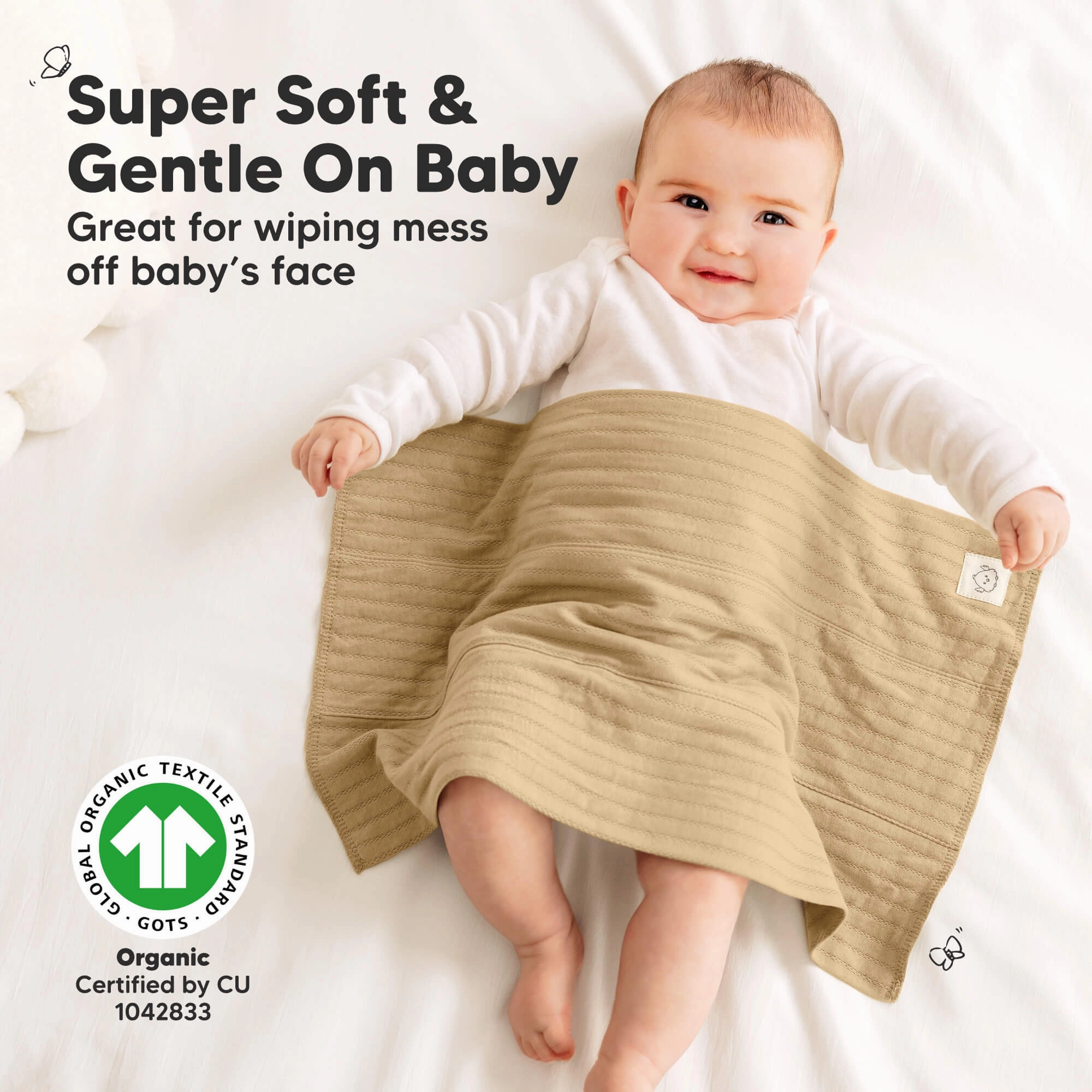 6-Pack Shea (Stria) Burp Cloths (Terracotta)