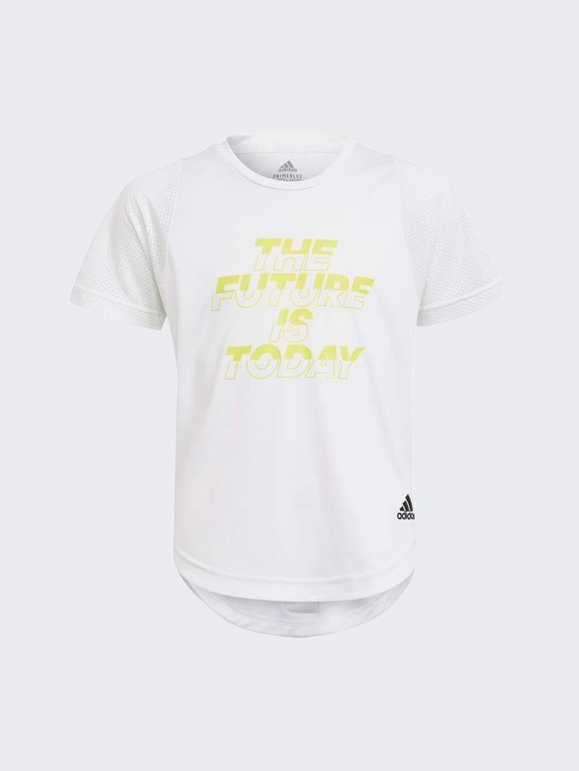 Adidas Graphic Print Kids-Girls Training T-Shirt White