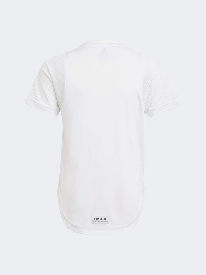 Adidas Graphic Print Kids-Girls Training T-Shirt White