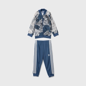 adidas Originals Childrens' Allover Print Track Suit Wonder White / Black - Wonder Steel