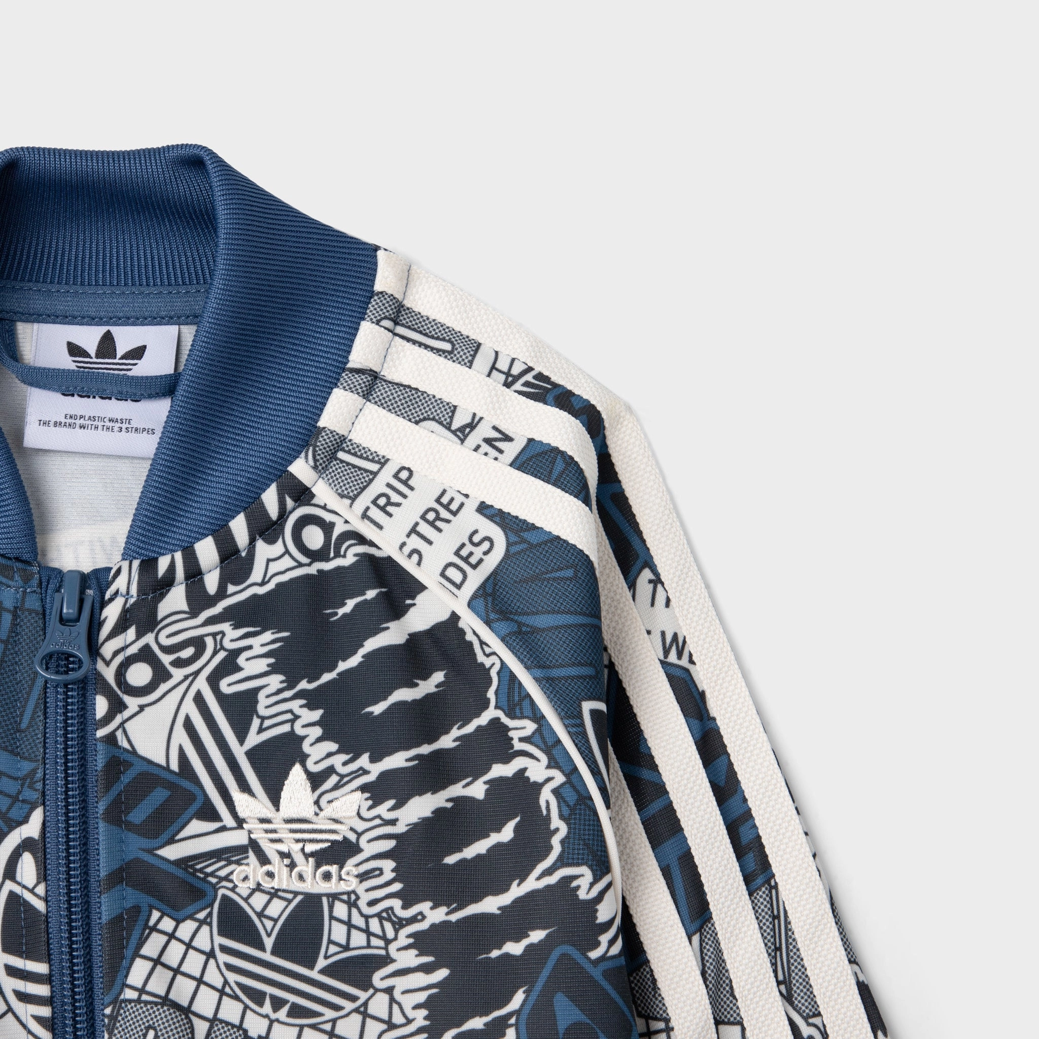 adidas Originals Childrens' Allover Print Track Suit Wonder White / Black - Wonder Steel