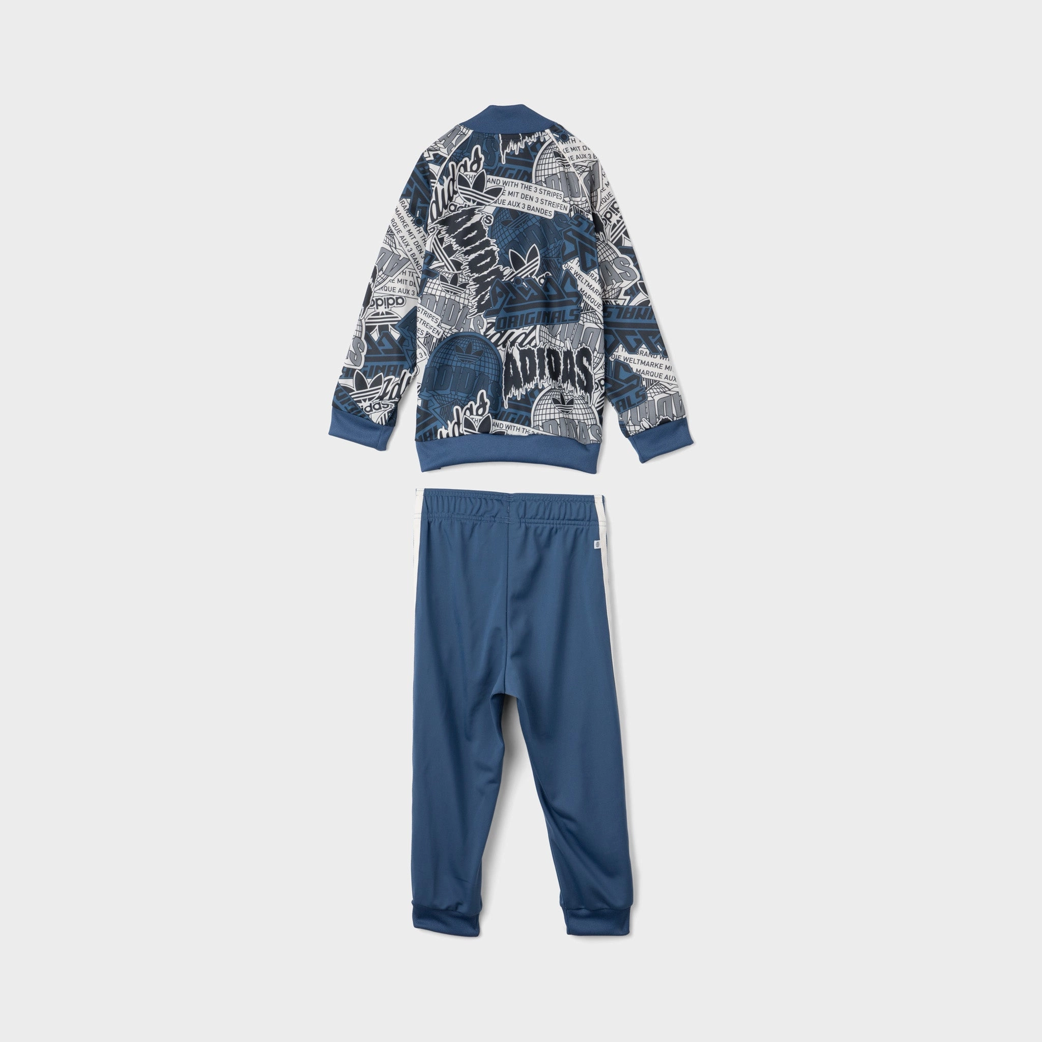 adidas Originals Childrens' Allover Print Track Suit Wonder White / Black - Wonder Steel