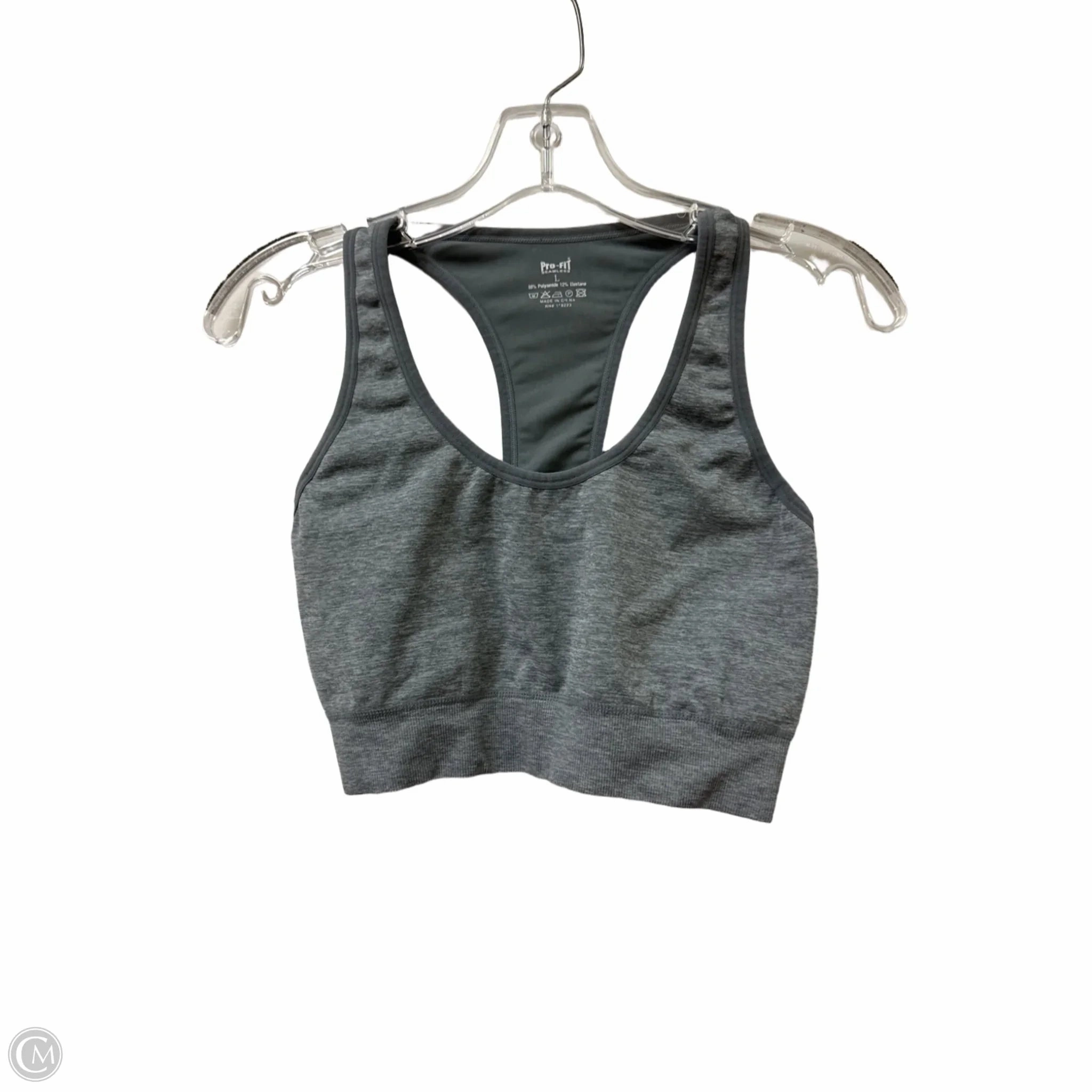 Athletic Bra By Clothes Mentor In Grey, Size: L