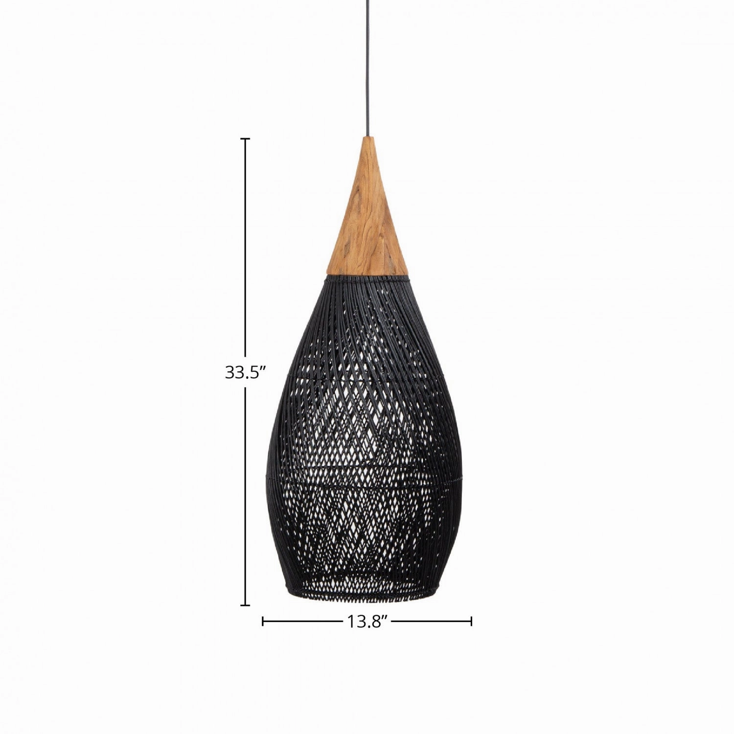 Bayan Horn Pendant Large - Black