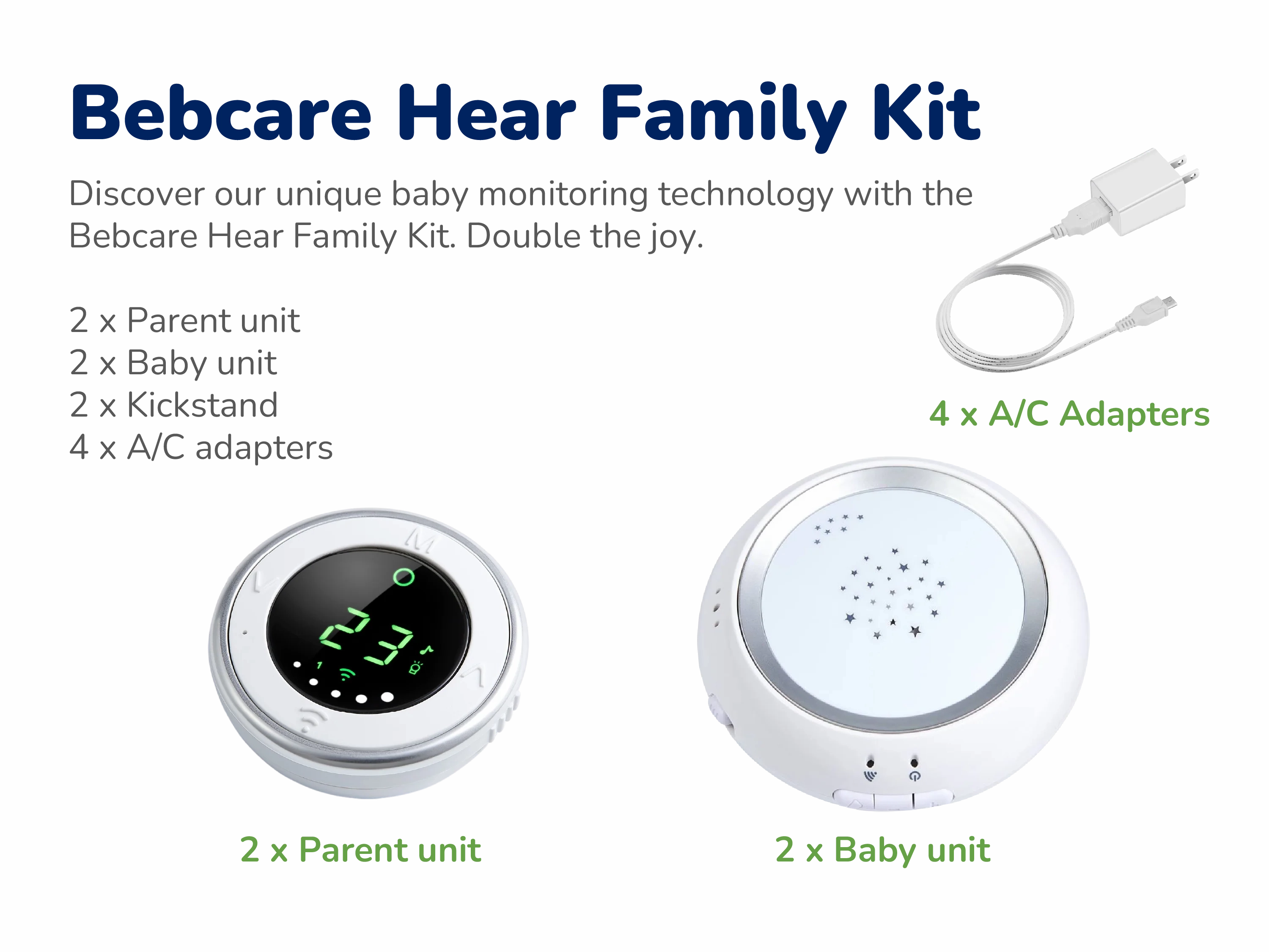 Bebcare Hear Digital Audio Baby Monitor (Family Kit)