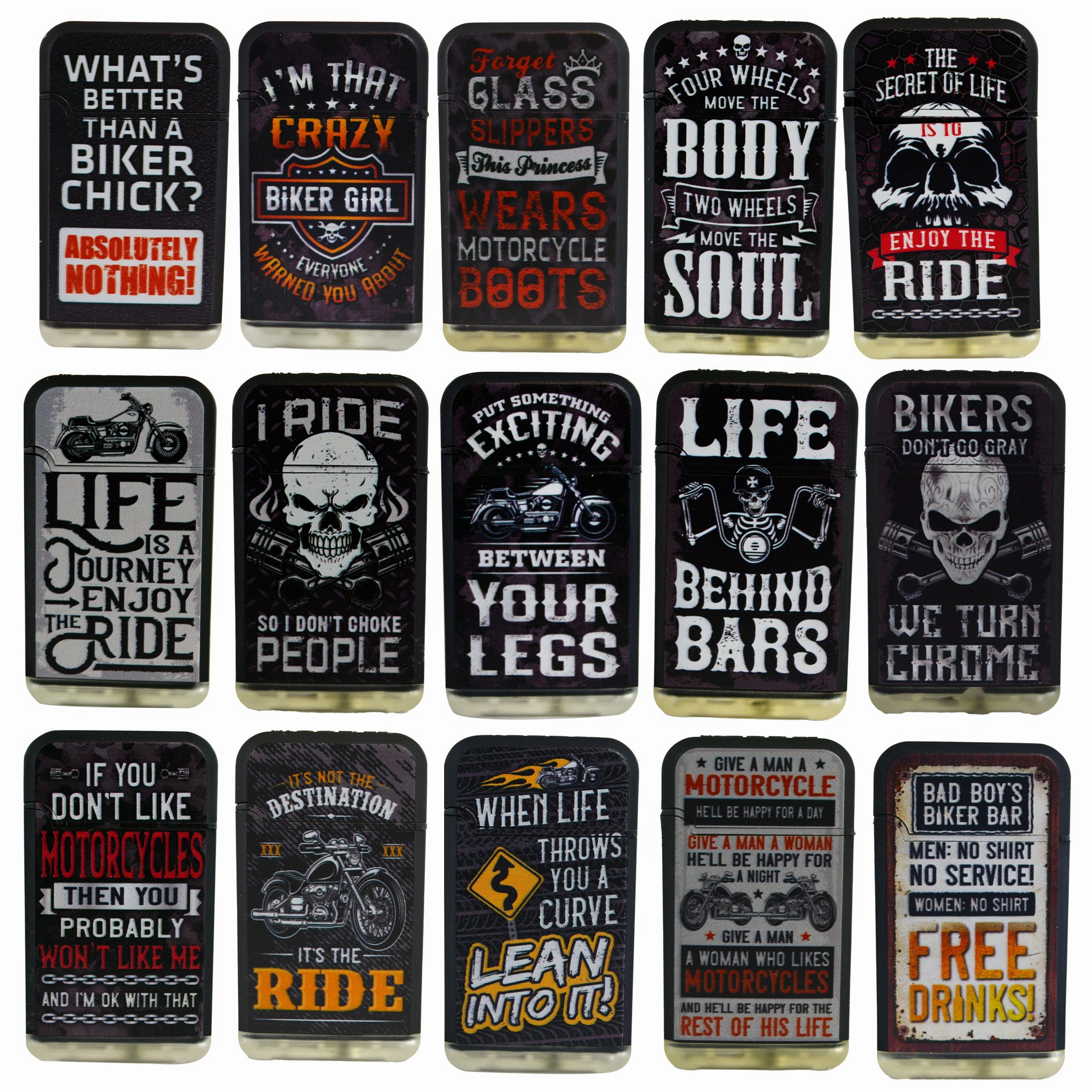 Biker Dual Torch Lighter - 15 Pieces Per Retail Ready Display 22480