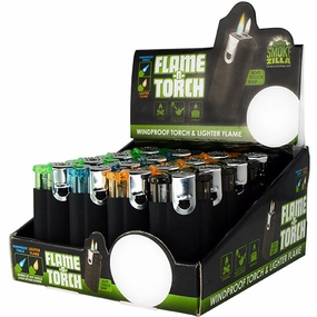 Black Dual Flame N Torch Lighter- 16 Pieces Per Retail Ready Display 25637