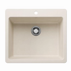 Blanco 443225 Liven SILGRANIT 25" Single Bowl Drop-In/Undermount Kitchen Sink - Soft White