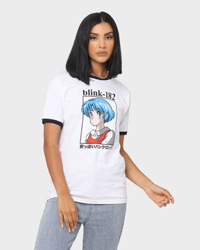 Blink 18 Anime Ringer T-Shirt White/Black