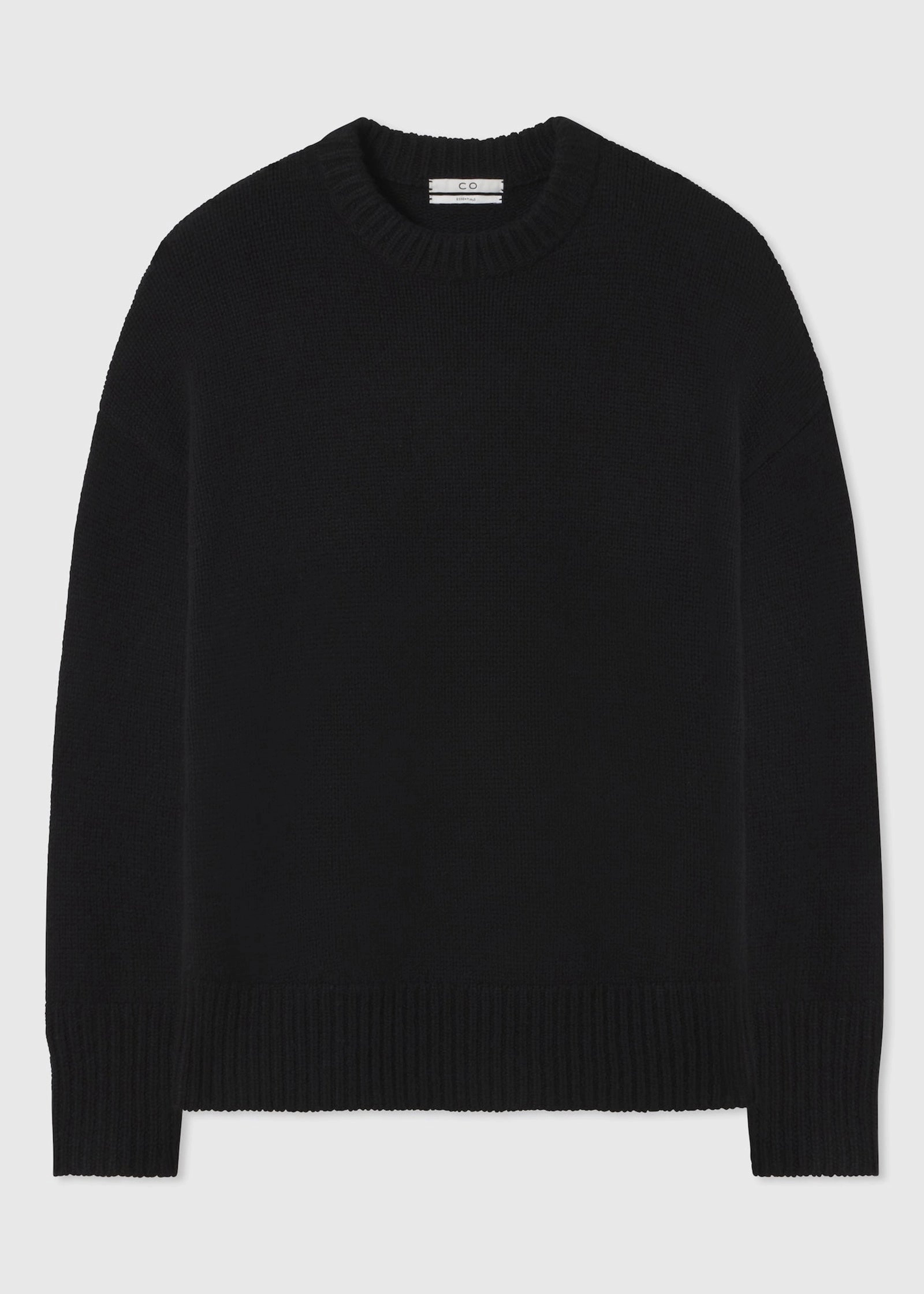 Boyfriend Crew Neck in Wool Cashmere - Black