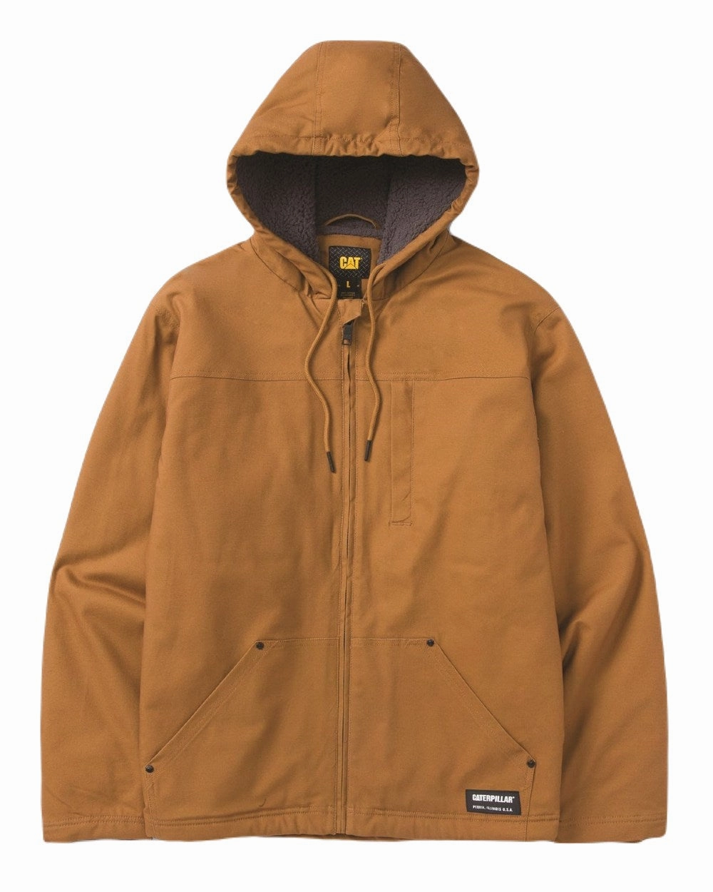 Caterpillar Mens Hooded Sherpa Lined Jacket