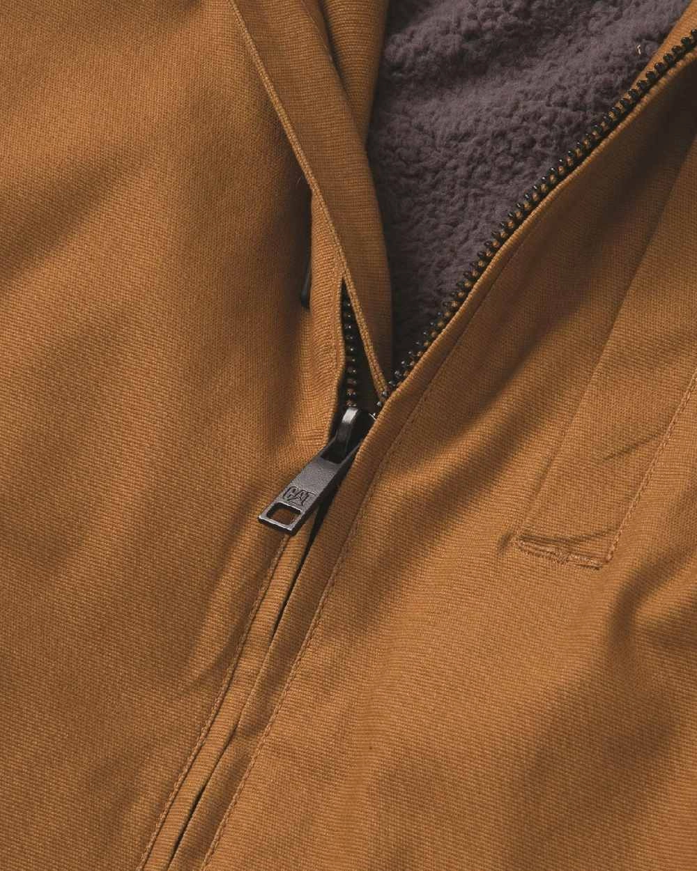 Caterpillar Mens Hooded Sherpa Lined Jacket