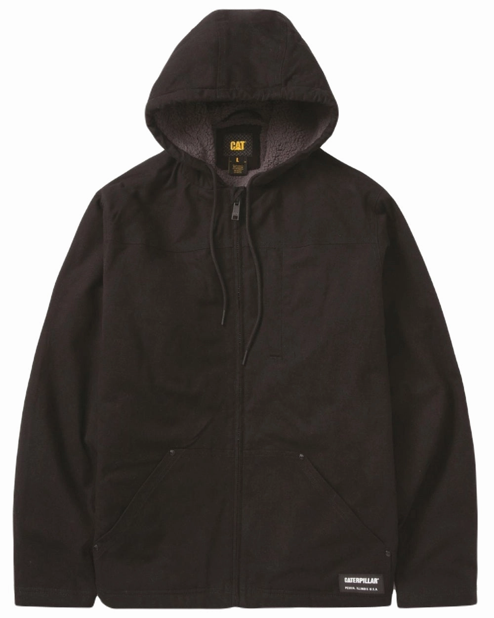 Caterpillar Mens Hooded Sherpa Lined Jacket