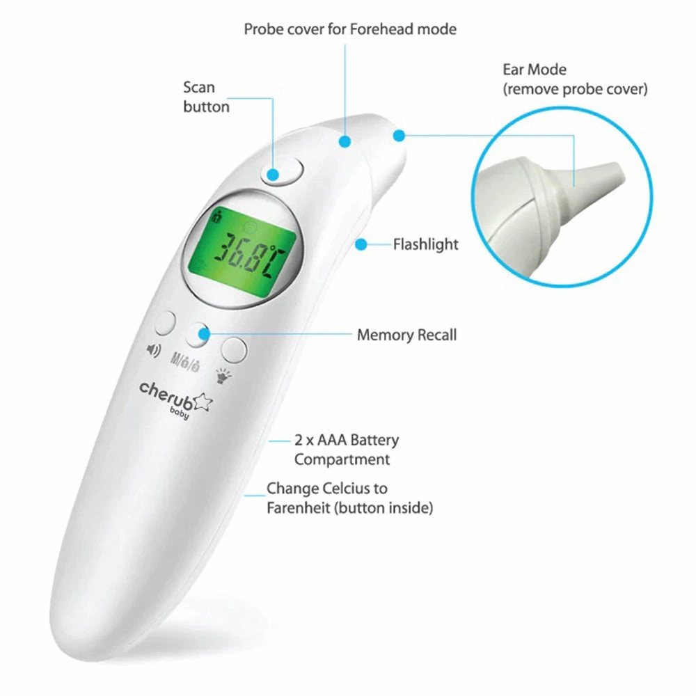 Cherub Baby 4-in-1 Infrared Ear & Forehead Thermometer V2