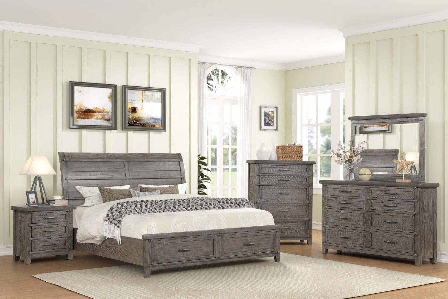Dahlia 3-Piece Queen Storage Bed - Grey