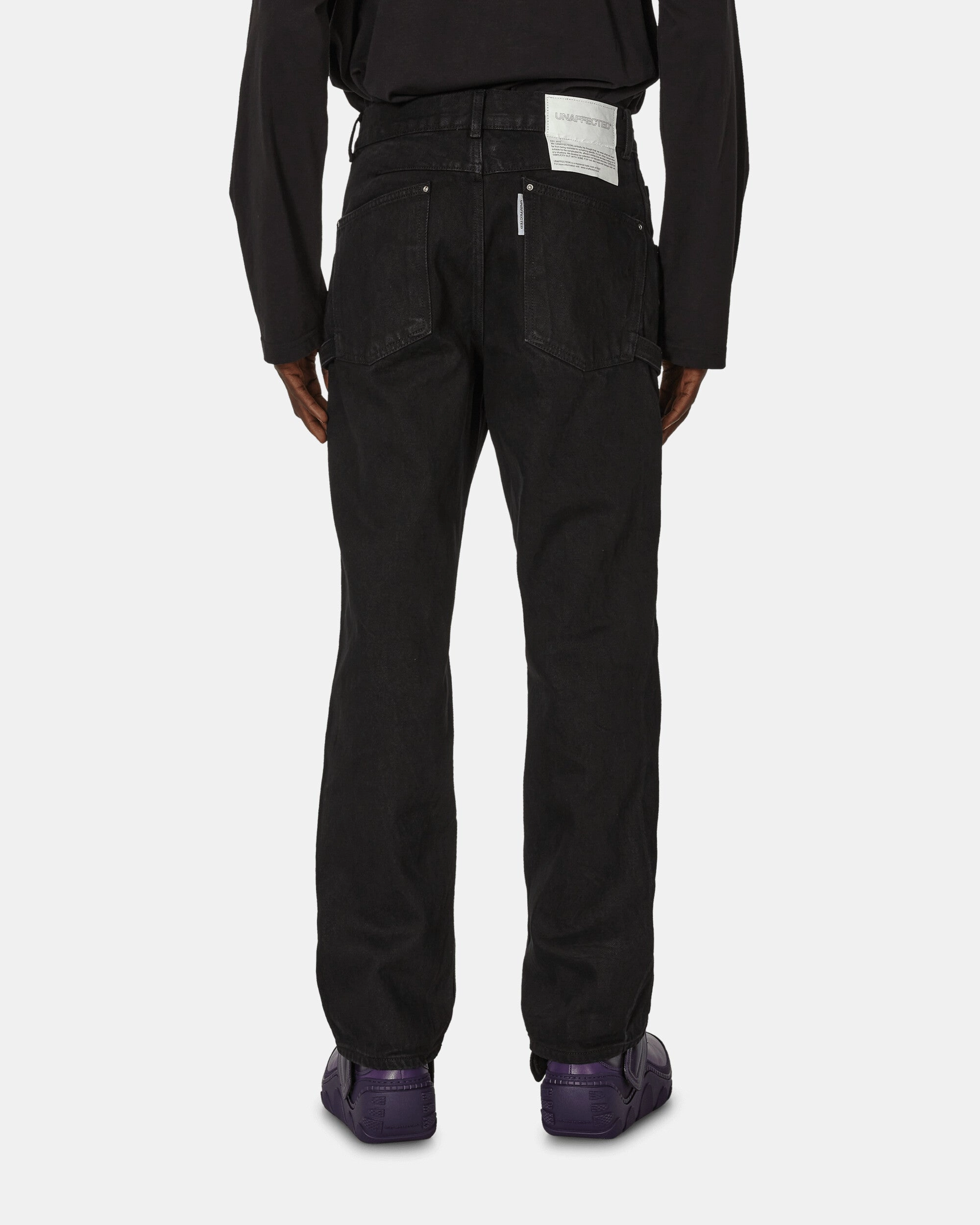 Double Knee Denim Pants Black