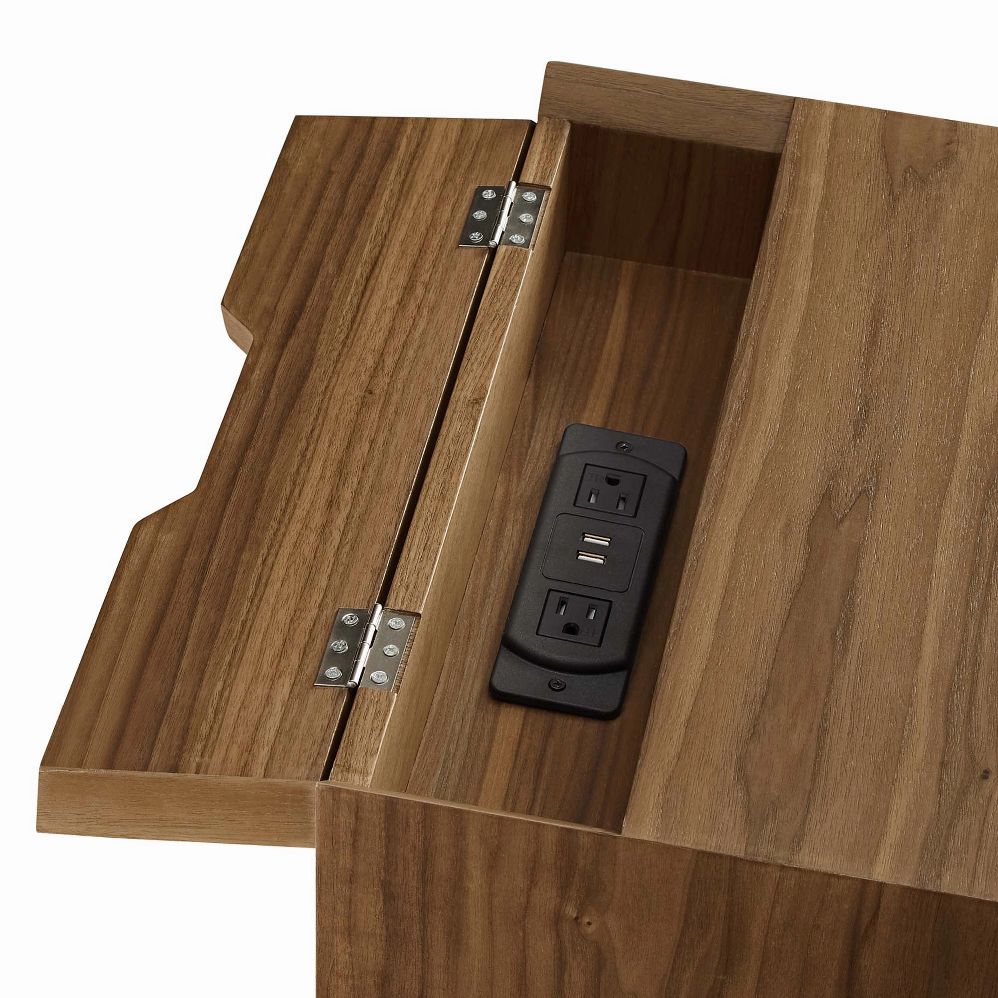 Ember Wood Nightstand With USB Ports by Modway