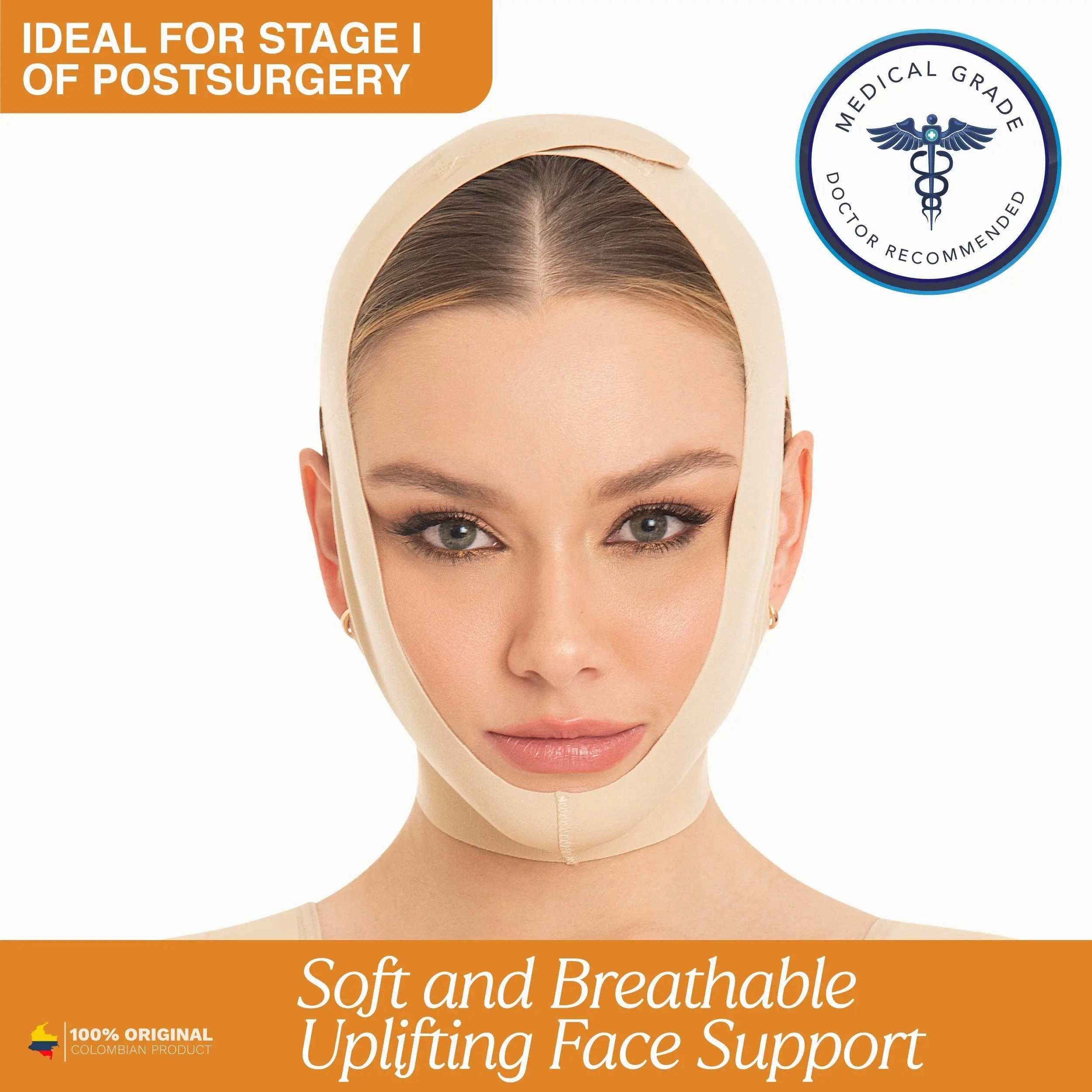 Fajas MYD 0810 | Fajas Colombianas Post-Surgical Chin Compression Strap – High Compression