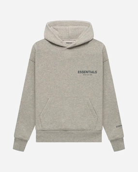 FOG ESSENTIALS FW21 CHEST REFLECTIVE LOGO HEATHER OATMEAL KIDS HOODIE