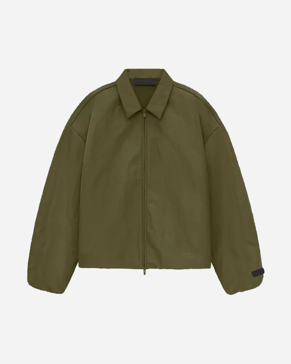 FOG ESSENTIALS FW24 TEXTURED NYLON TRUCKER JACKET MILITARY GREEN