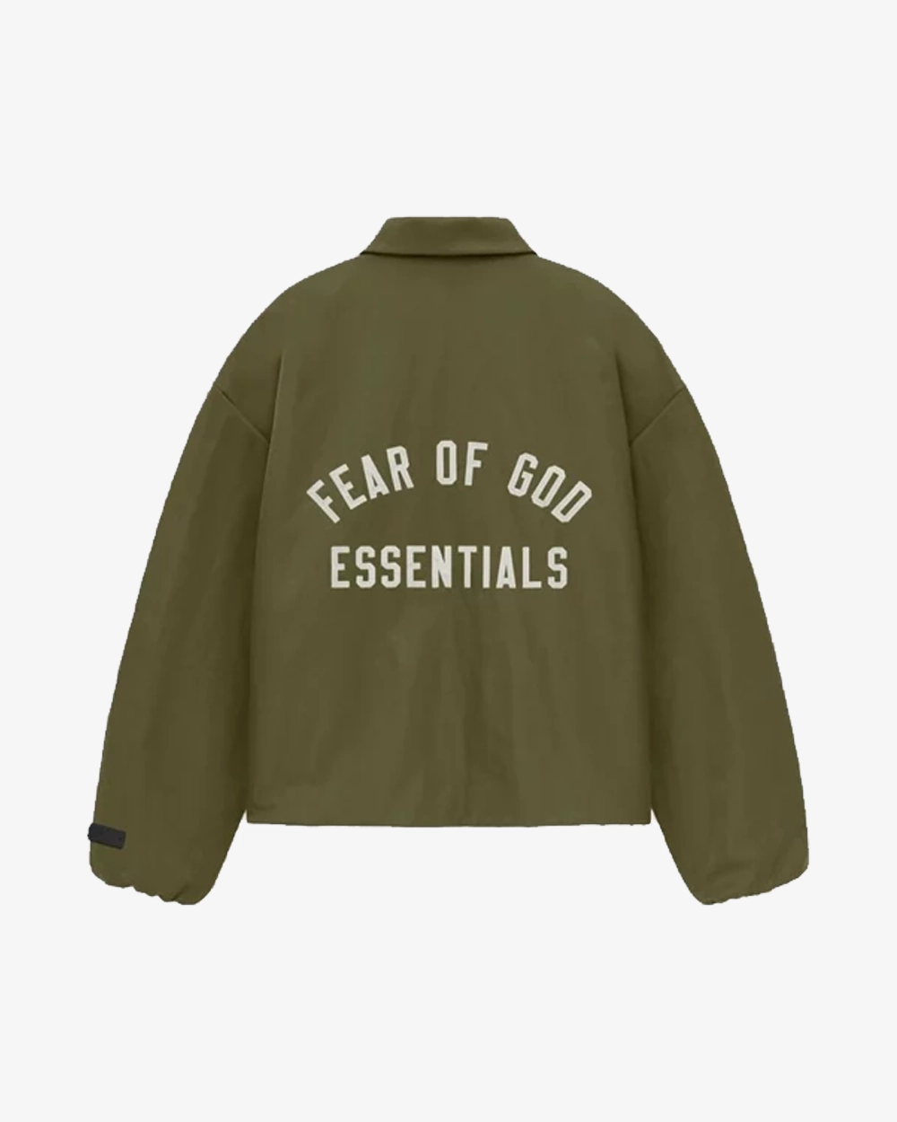 FOG ESSENTIALS FW24 TEXTURED NYLON TRUCKER JACKET MILITARY GREEN