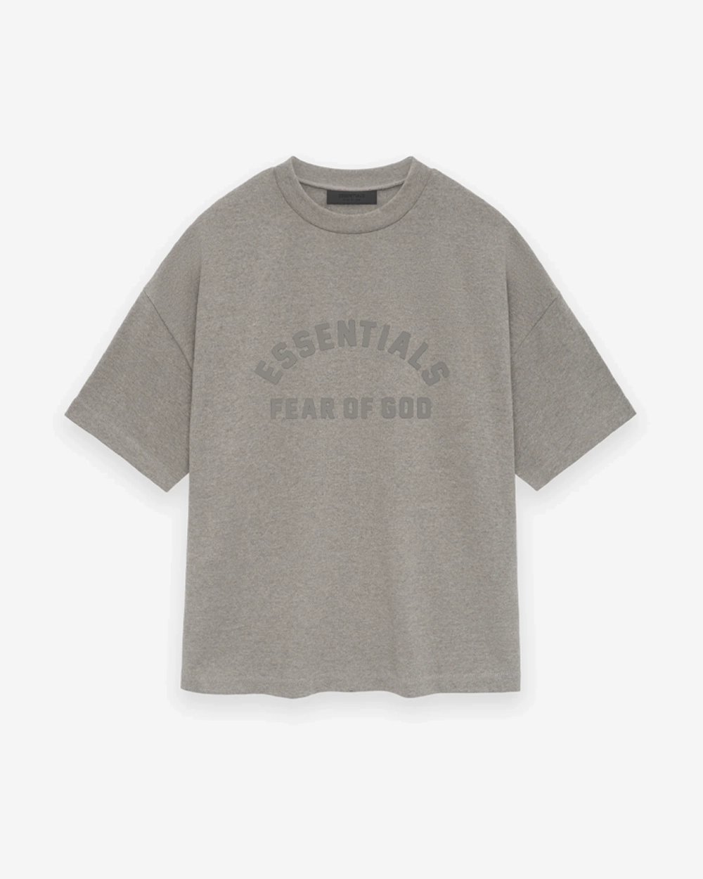FOG ESSENTIALS SS24 HEATHER GREY HEAVY CREWNECK TEE