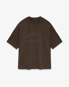 FOG ESSENTIALS SS24 HEATHER WOOD HEAVY CREWNECK TEE