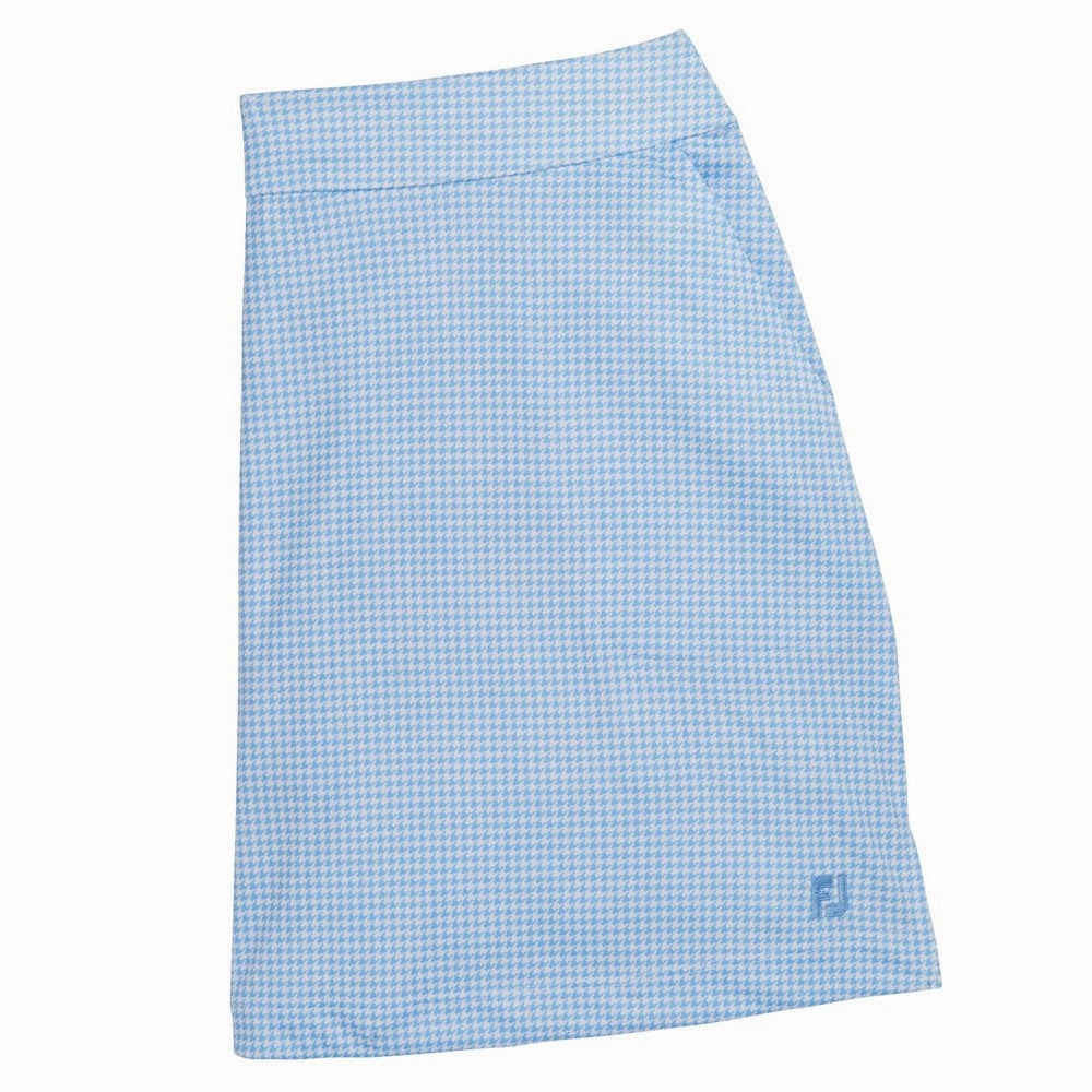 FootJoy Performance Interlock Knit Golf Skort Blue Houndstooth - SS22 Women