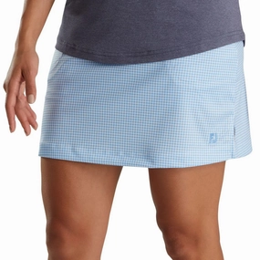 FootJoy Performance Interlock Knit Golf Skort Blue Houndstooth - SS22 Women