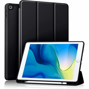 Funbiz Ipad10.2-Tpu-Pu-He Apple iPad 9th 8th 7th Generation 10.2-Inch Case Cover With Pencil Holder, Black