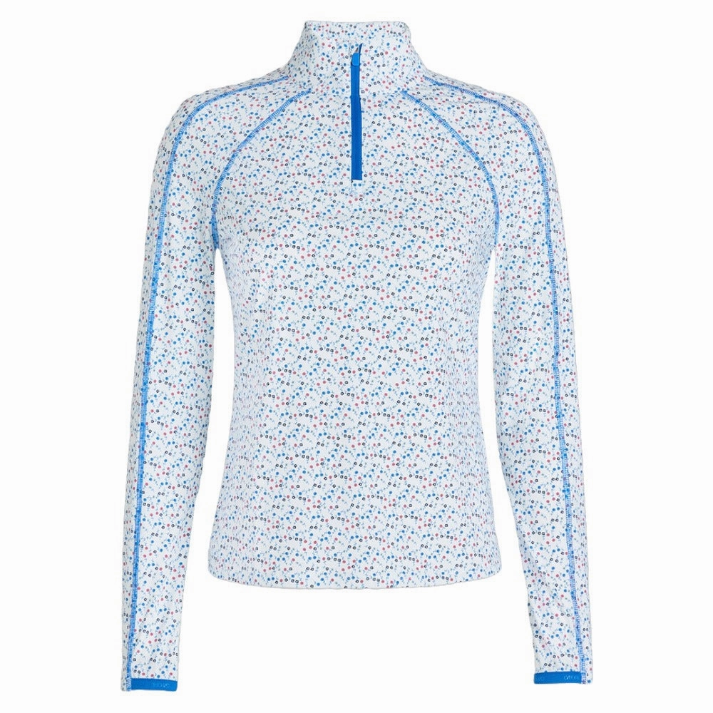 Gfore Aye Poppy Silky Tech Nylon Quarter Zip Golf Pullover Snow - SP25 Women