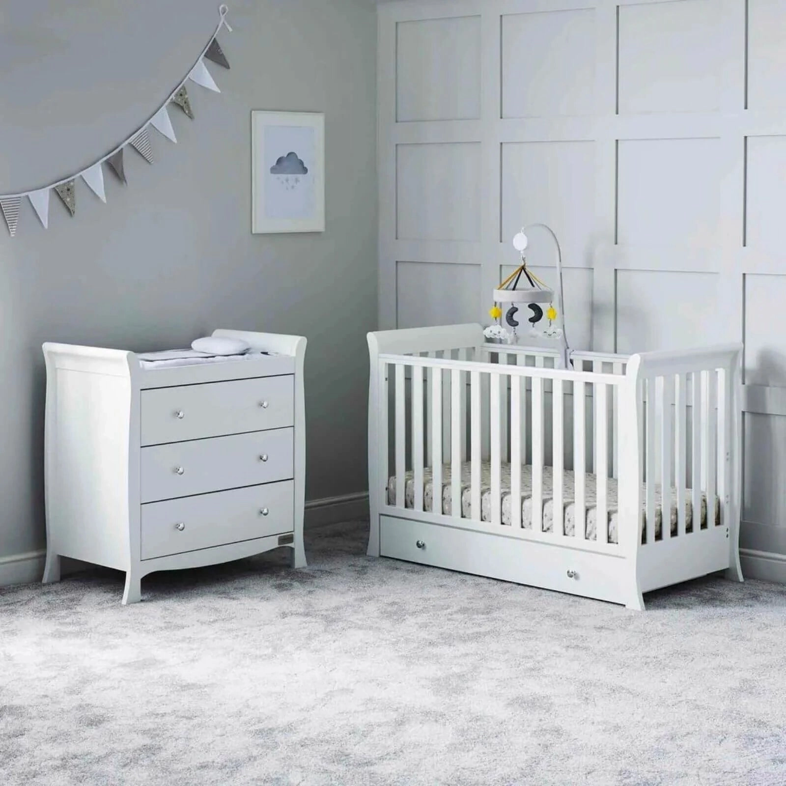 Ickle Bubba Snowdon 4-in-1 Mini Furniture Set Premium Sprung Mattress 2 pcs - White