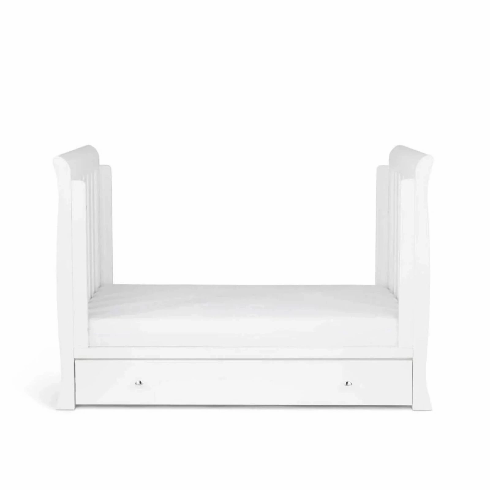 Ickle Bubba Snowdon Mini Cot Bed White - Premium Pocket Sprung Mattress