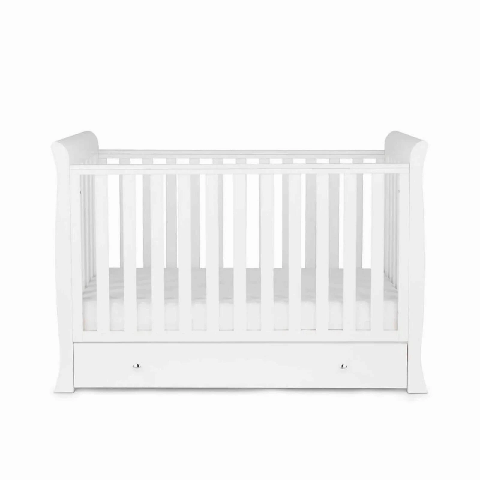Ickle Bubba Snowdon Mini Cot Bed White - Premium Pocket Sprung Mattress