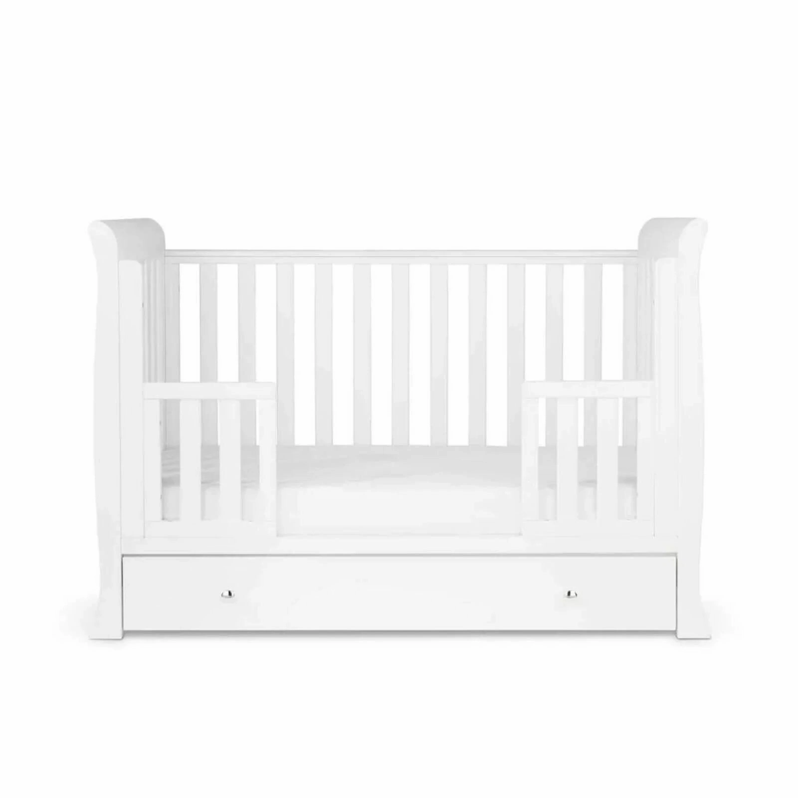 Ickle Bubba Snowdon Mini Cot Bed White - Premium Pocket Sprung Mattress