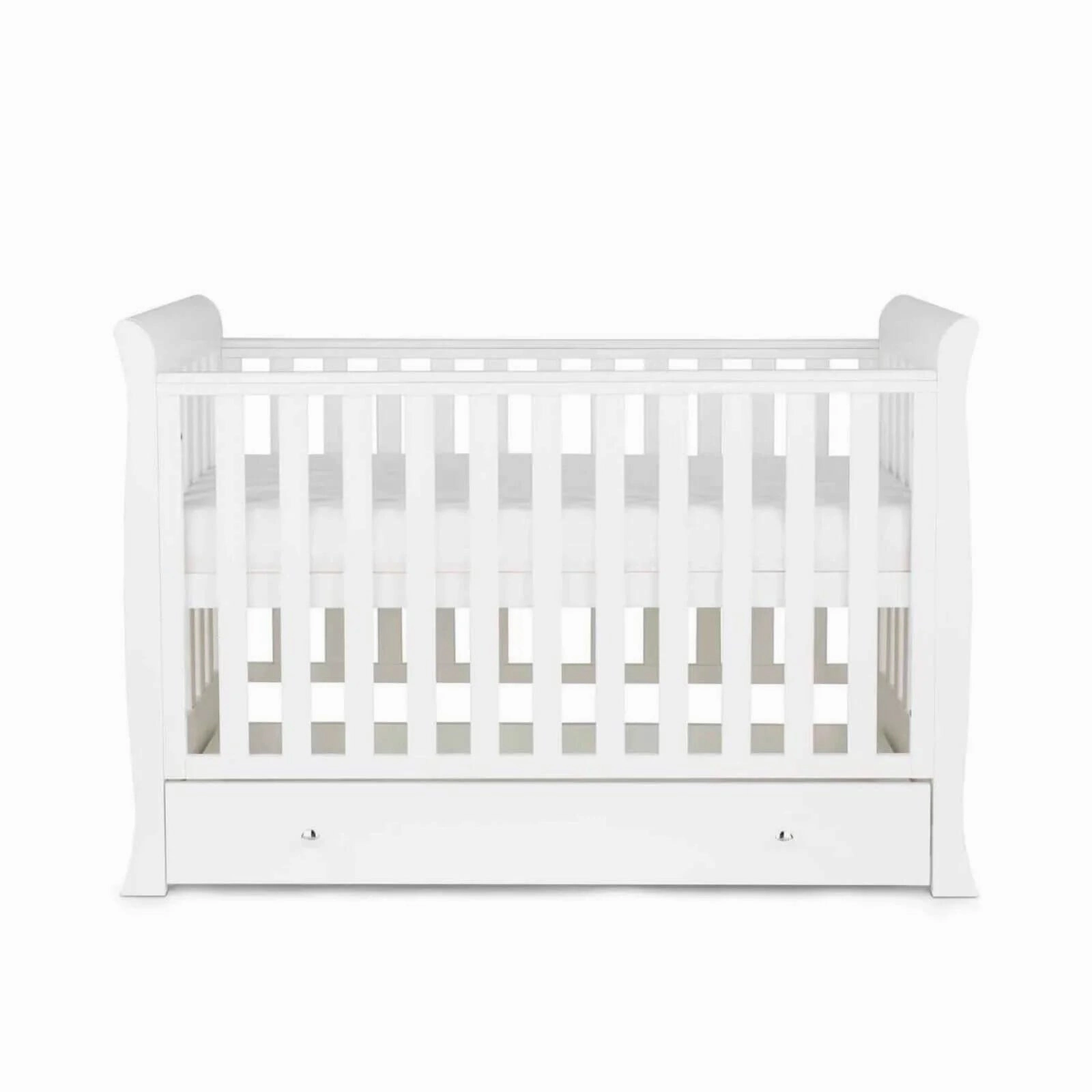 Ickle Bubba Snowdon Mini Cot Bed White - Premium Pocket Sprung Mattress