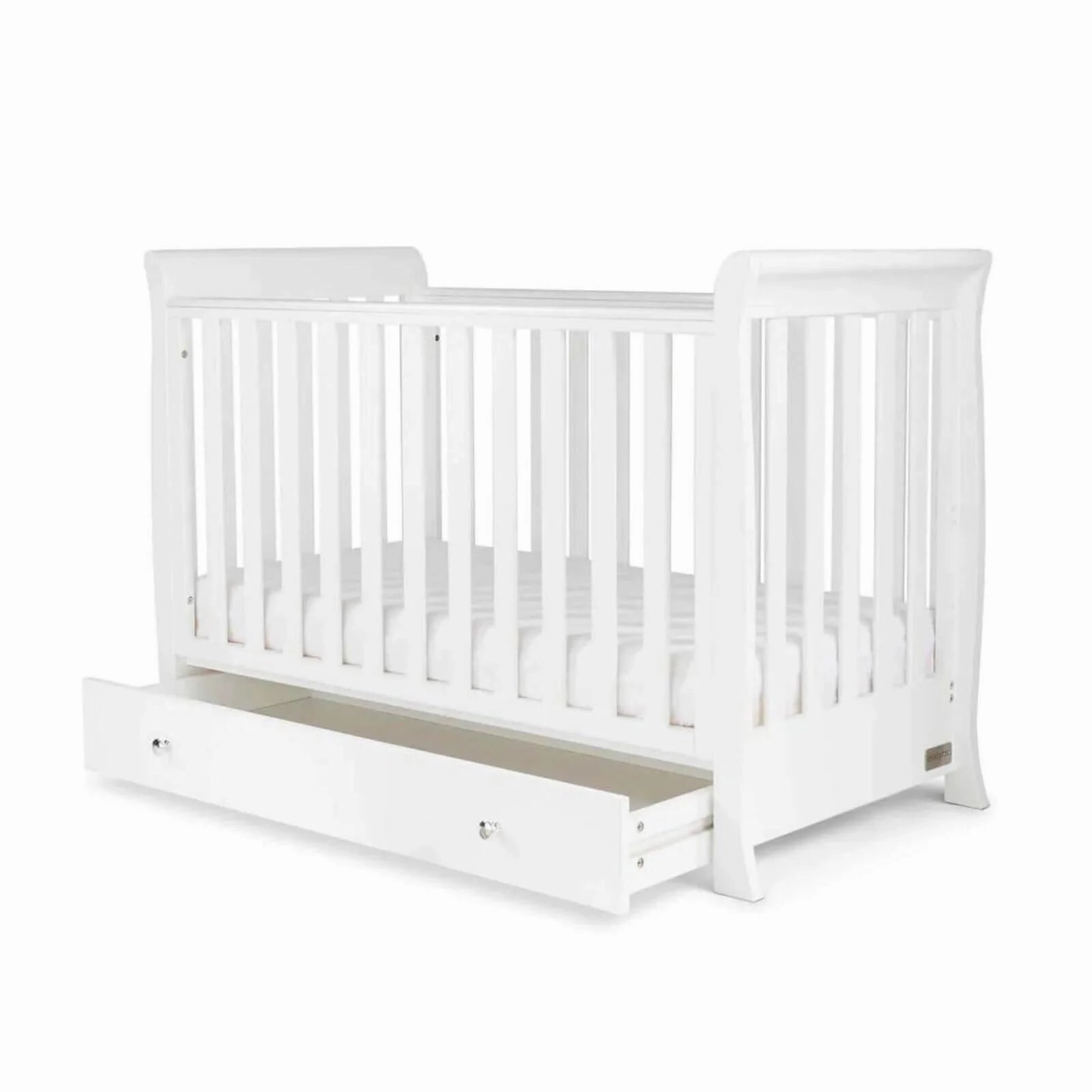 Ickle Bubba Snowdon Mini Cot Bed White - Premium Pocket Sprung Mattress