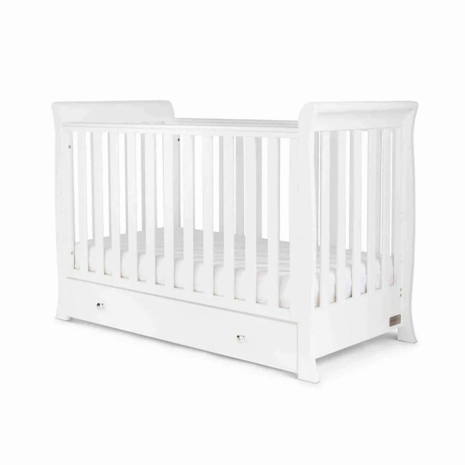 Ickle Bubba Snowdon Mini Cot Bed White - Premium Pocket Sprung Mattress
