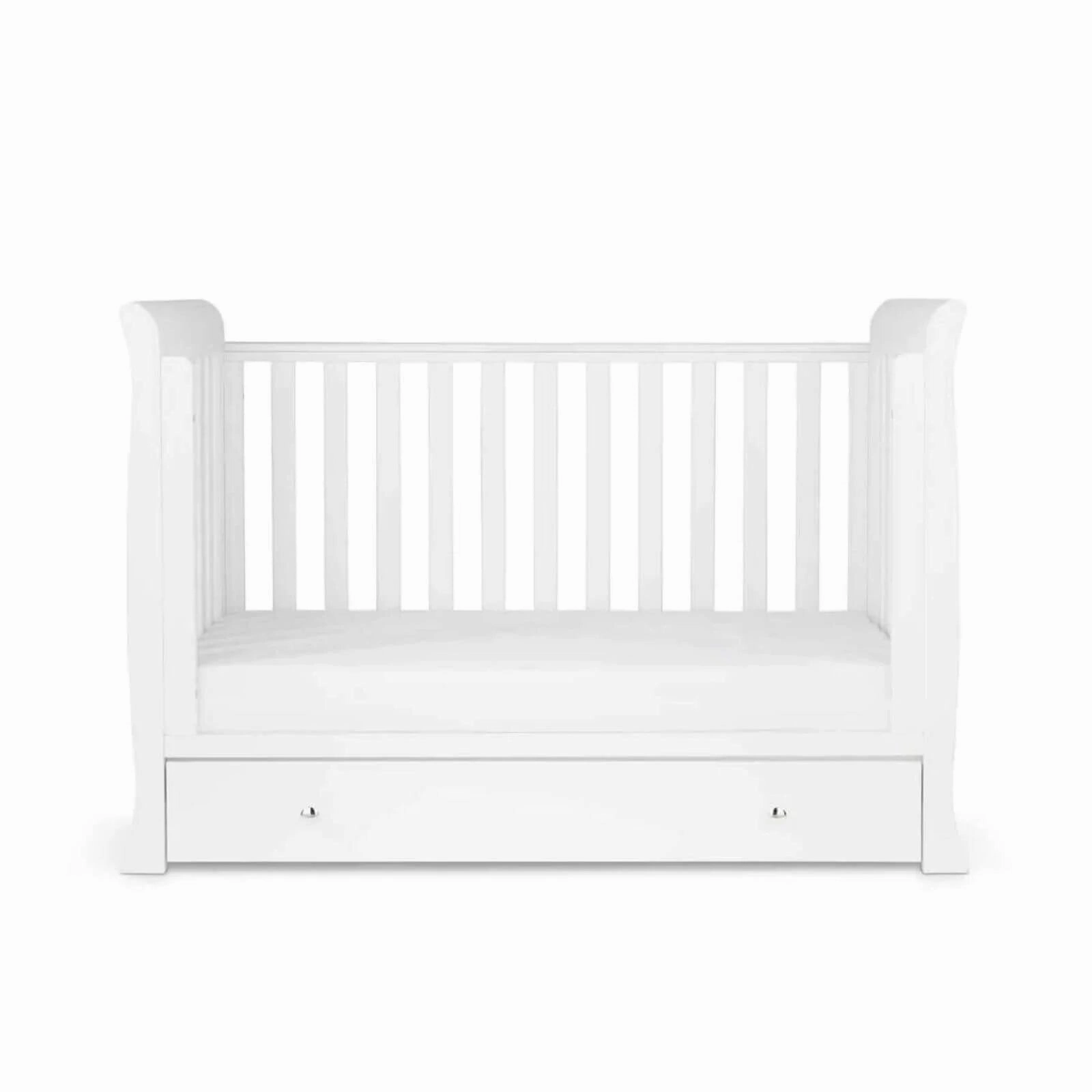 Ickle Bubba Snowdon Mini Cot Bed White - Premium Pocket Sprung Mattress