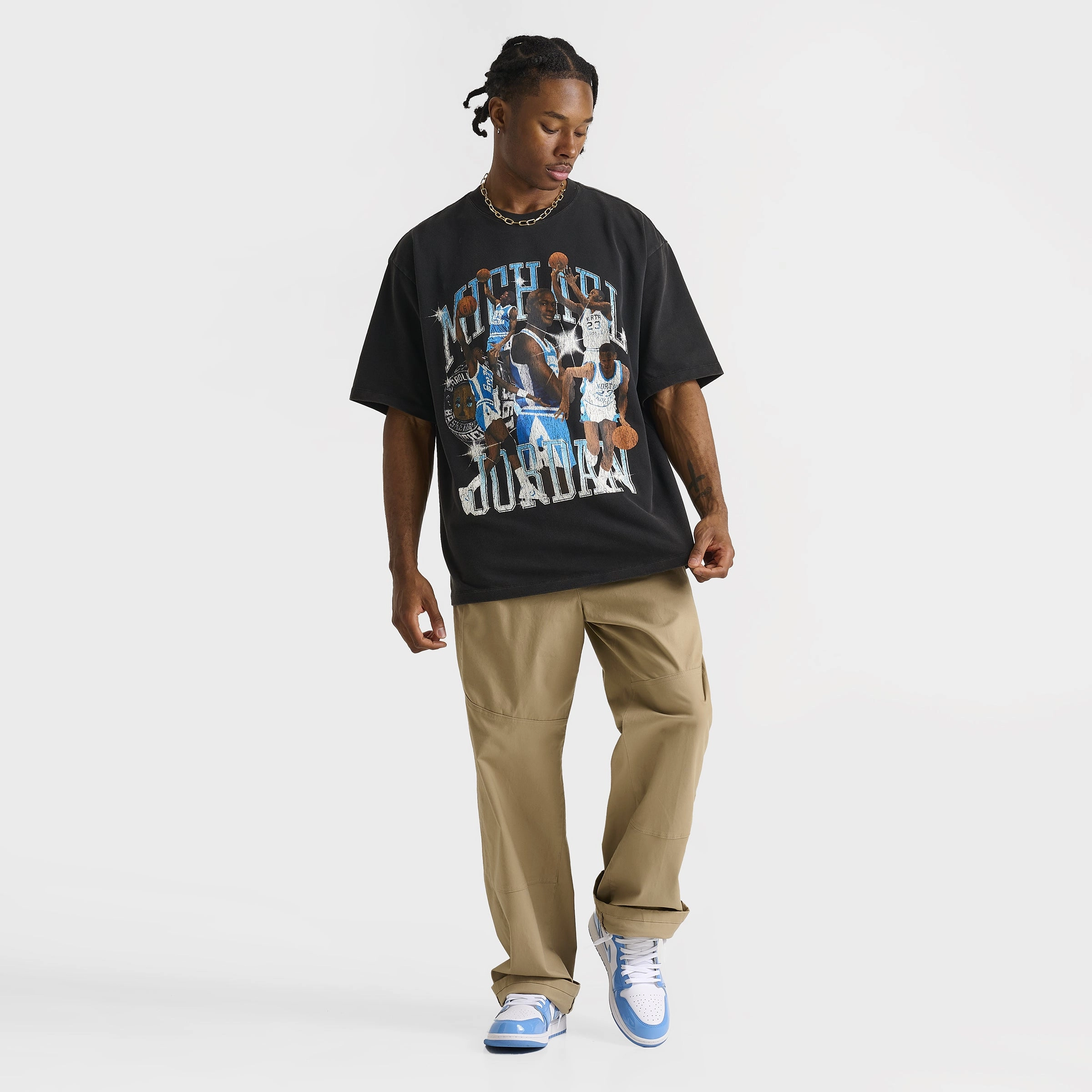 Jordan Flight Essentials Oversized Graphic T-Shirt Black / Dark Powder Blue