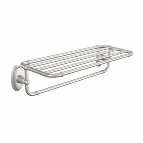 Kingsley 10-1/25 in. L x 6-4/9 in. H x 26-4/5 in. W Stainless Steel Hotel-Style Bathroom Shelf in Br